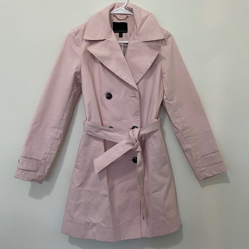 COPY - COPY - Banana Republic Light Pink Trench Coat - SZ XS